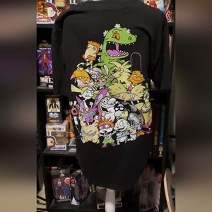 90's Era Nickelodeon Black Jersey with Orange Splat Logo Size L